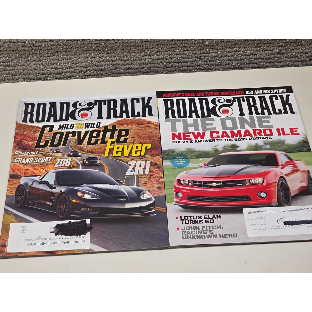 Road & Track Magazine 2012 Lot Corvette ZR1 Z06 Camaro 1LE Mustang Boss 2 Issues